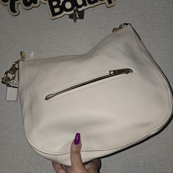 Euc Coach Elle Hobo with Stardust Crystal Rivets Chalk - Picture 5 of 6